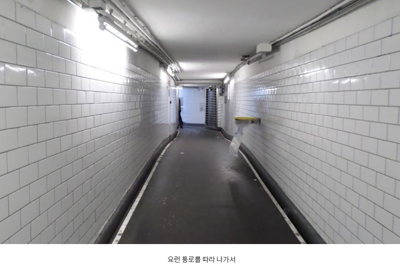 요런 통로를 따라 나가서